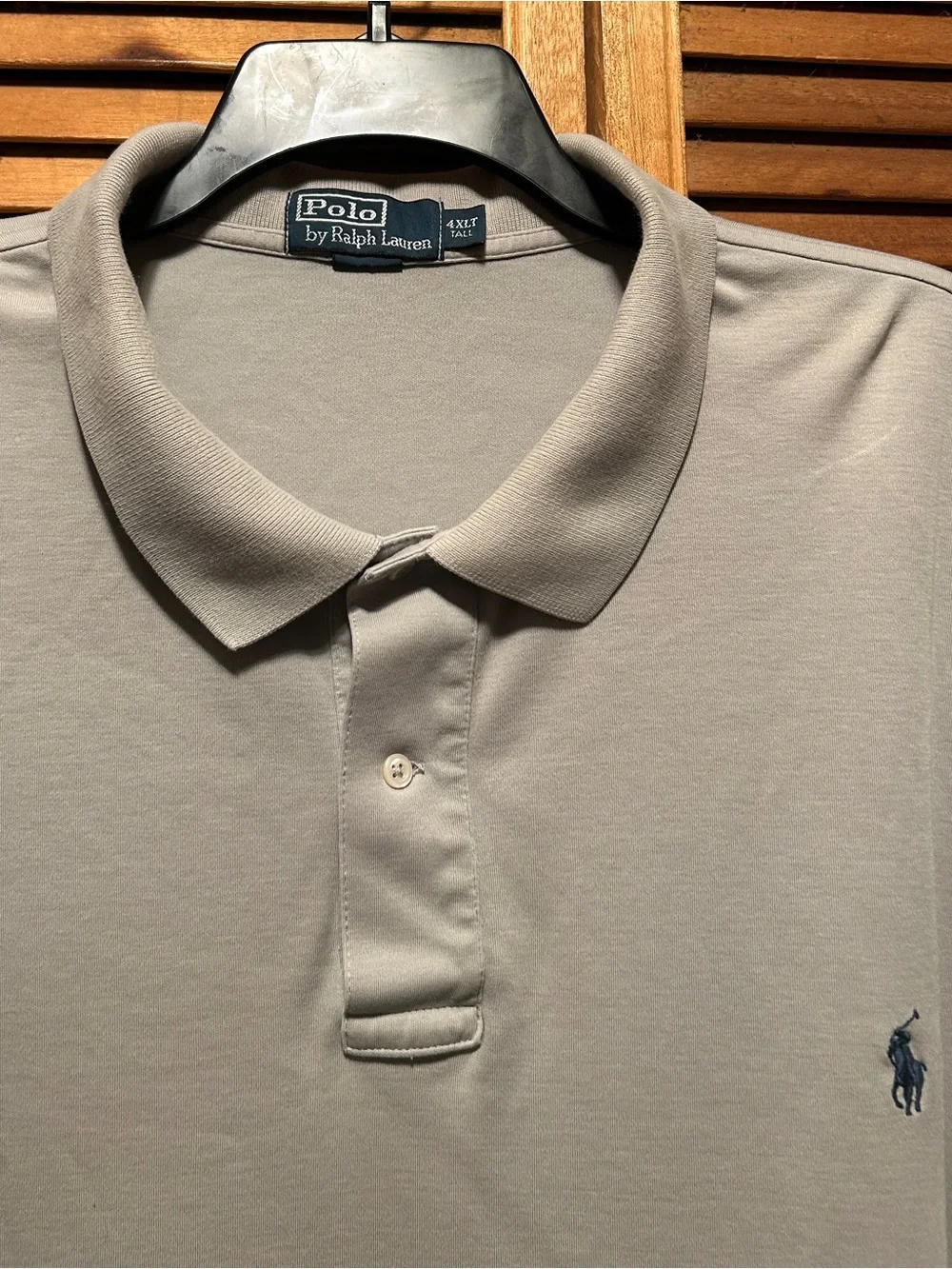 Ralph Lauren Grey Polo Shirt with Navy Blue Embroidered Logo